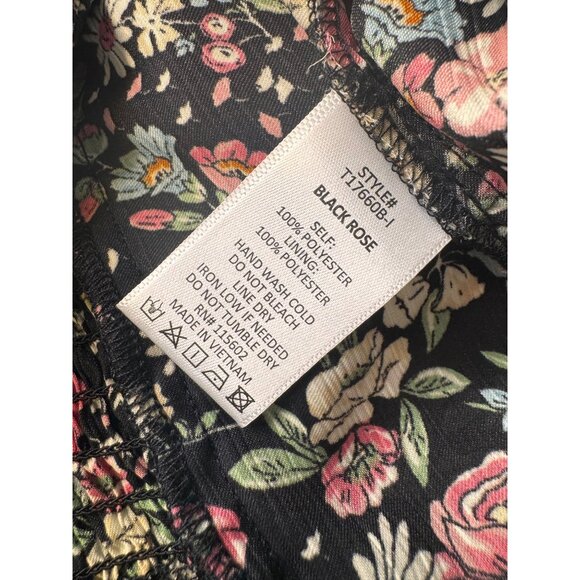 Lush Smocked Back Cropped Size Small  Blouse Floral Print Tie Back NWT - Picture 6 of 11